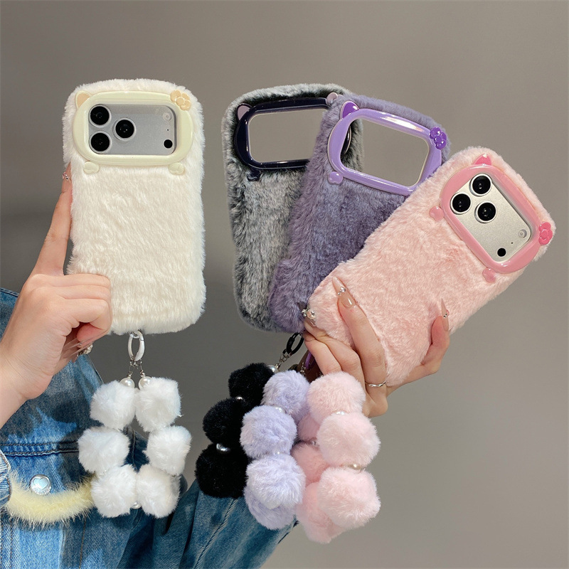Phone Cases Iphone 13 - Custodia Protettiva Lusso in Pelliccia Sintetica